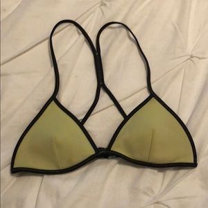 Yellow and black top swim top